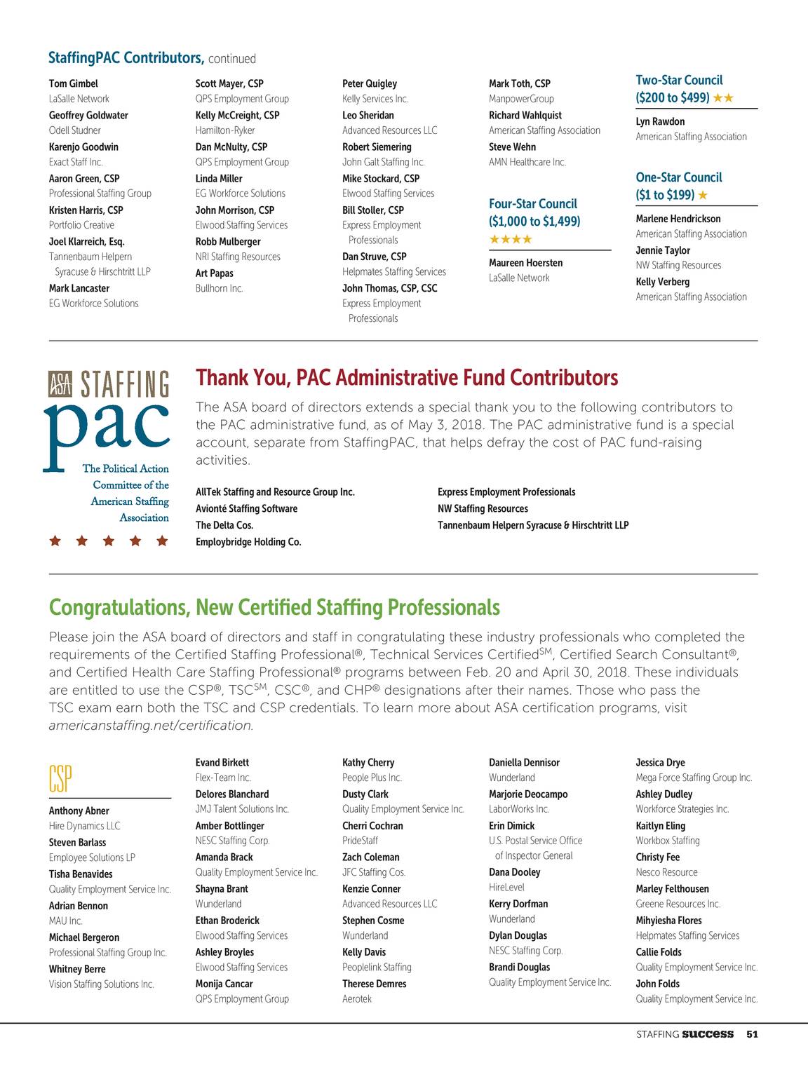 Asa Staffing Success January February 2018 Page 50