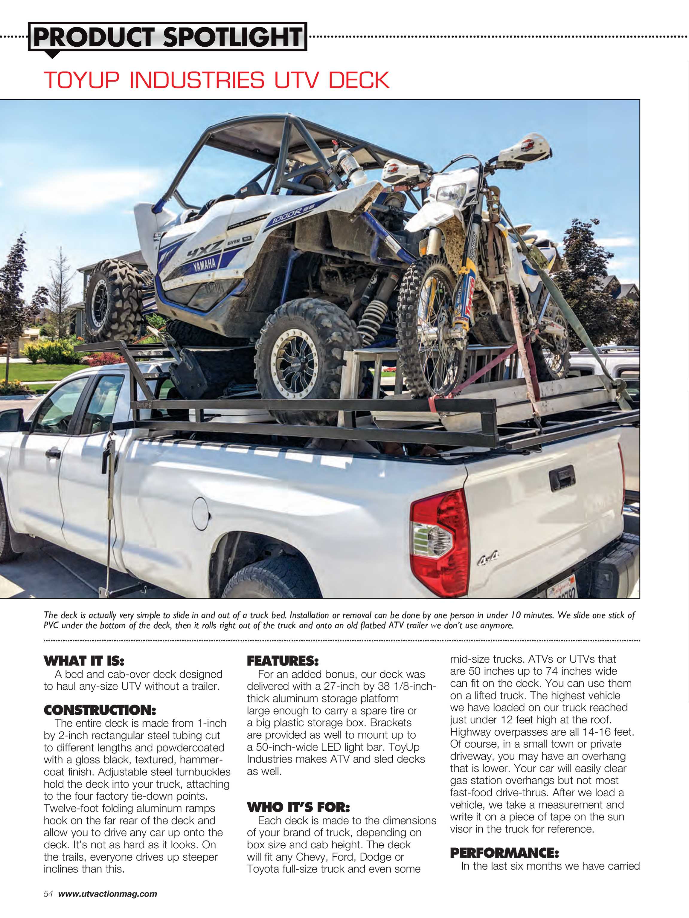 Utv Action Magazine August 2018 Page 54