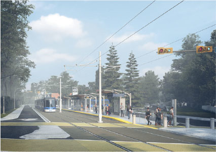 the train will run at community traffic speeds