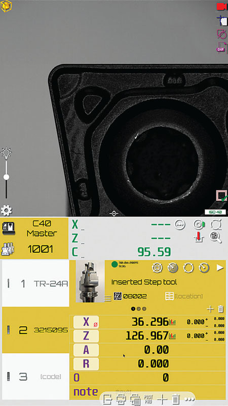 Presetter inspection camera view