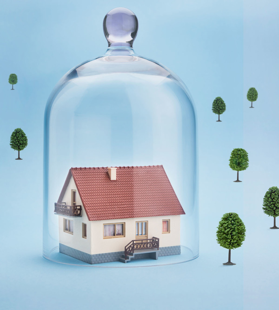 Animated image of trees,glass,jar and house