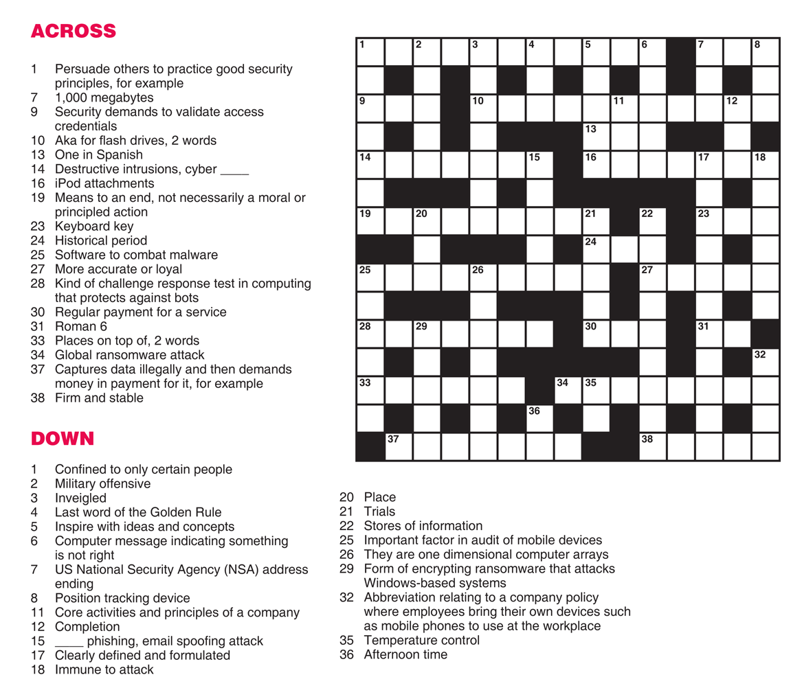 Isaca Journal 2017 Volume 6 Crossword Puzzle