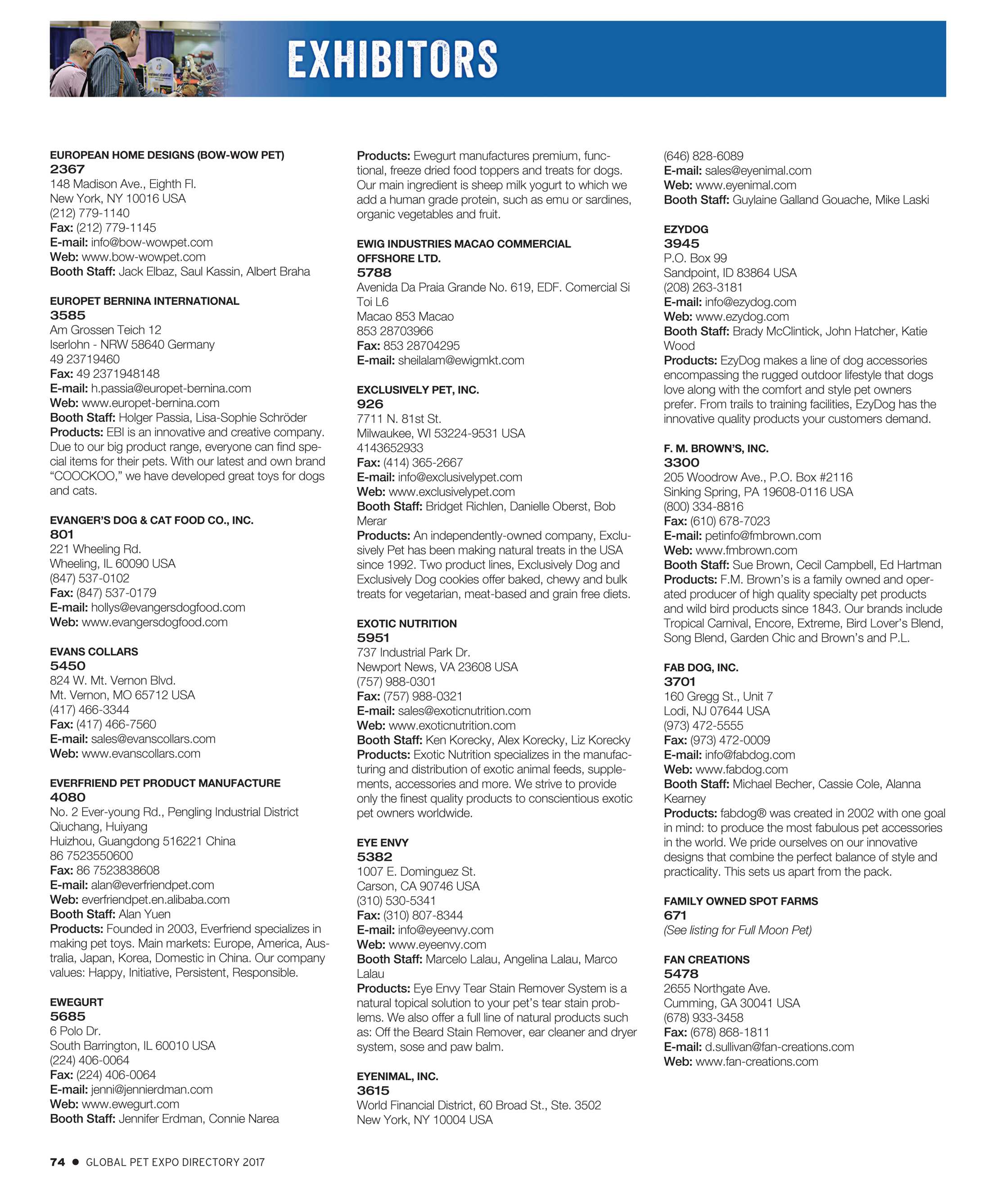 Pet Business Global Pet Expo Show Directory 2017 Page 74