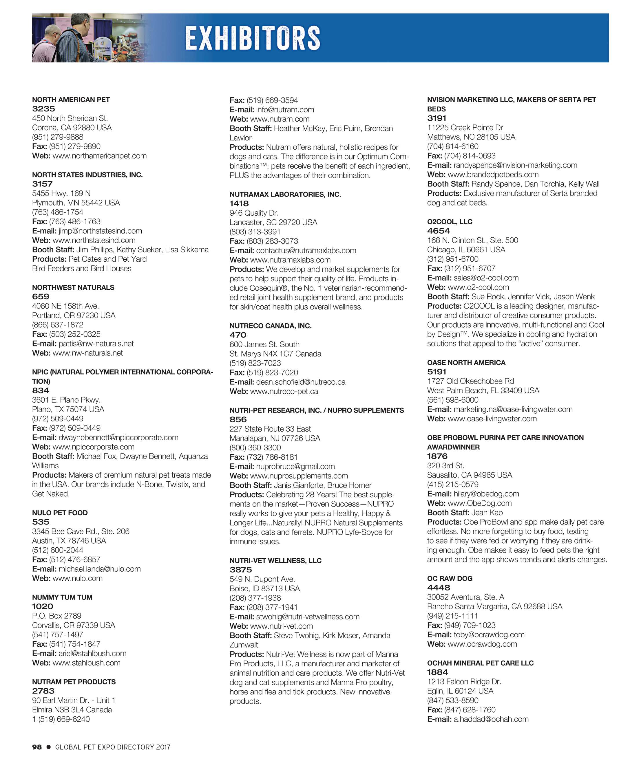 Pet Business Global Pet Expo Show Directory 2017 Page 98
