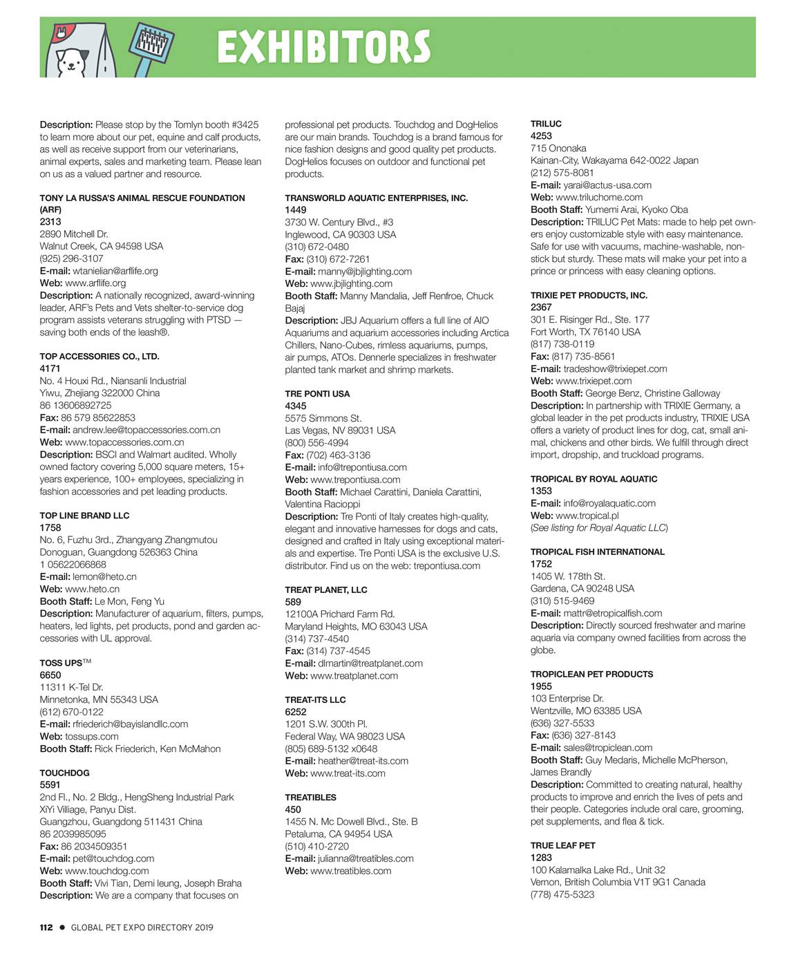 Pet Business Global Pet Expo Show Directory 2019 Page 112