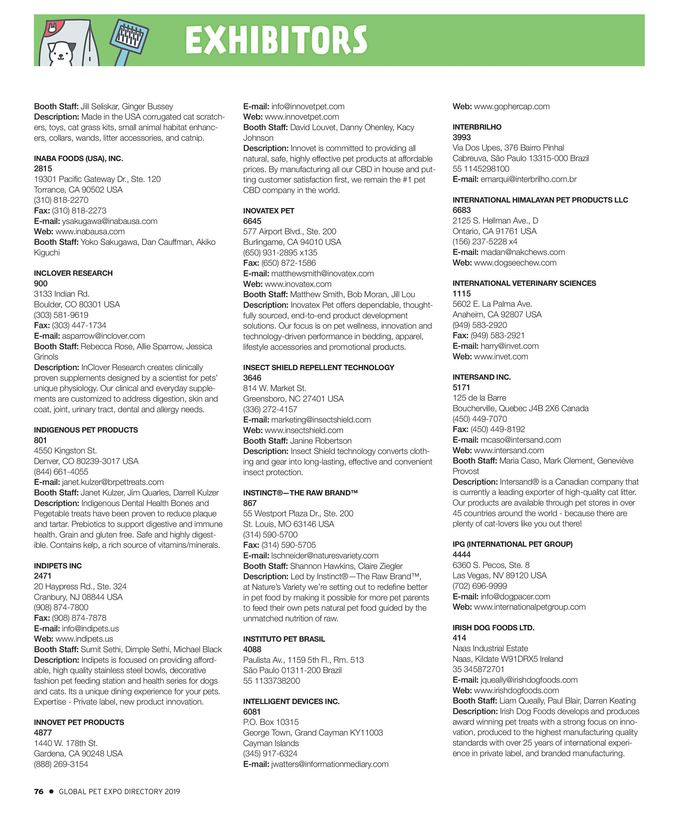 Pet Business Global Pet Expo Show Directory 2019 Page 76