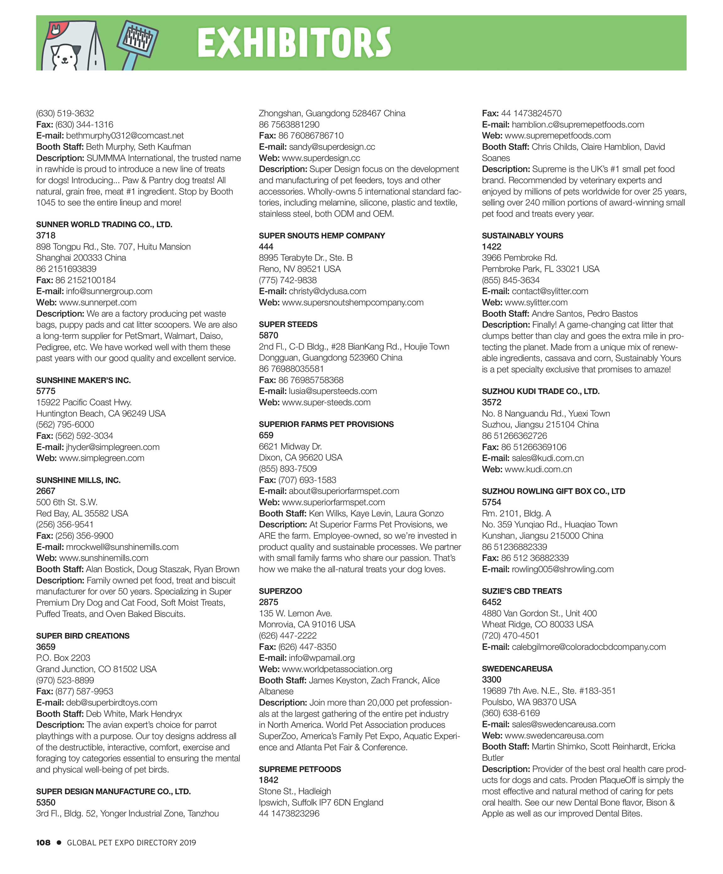 Pet Business Global Pet Expo Show Directory 2019 Page 108