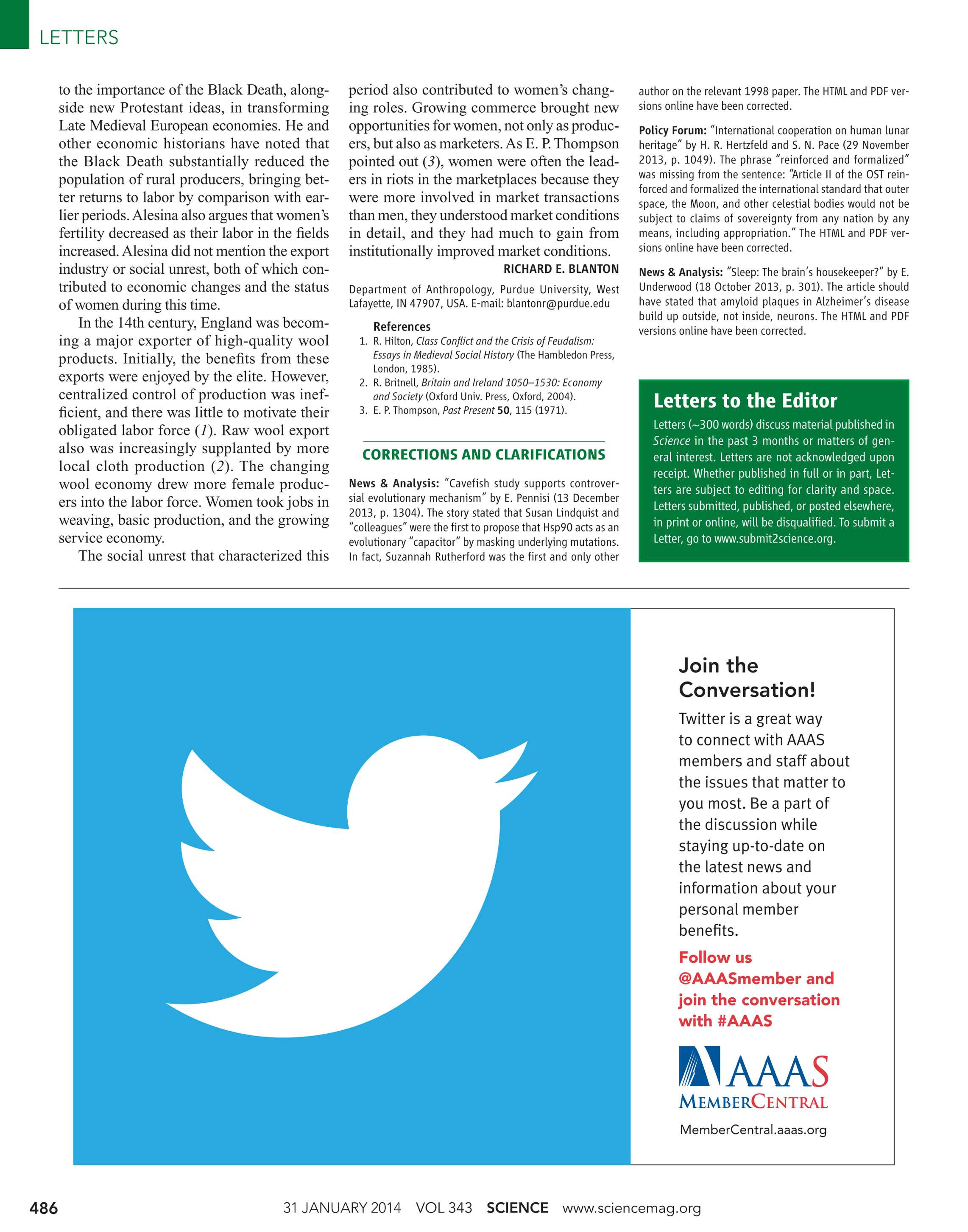 Science Magazine 31 January 2014 Page 486