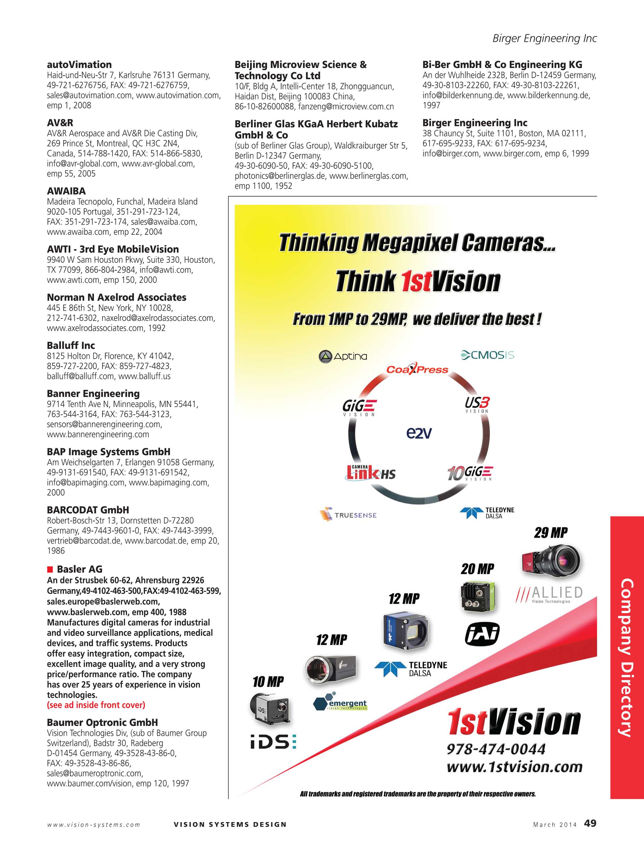Vision Systems March 2014 Page 49