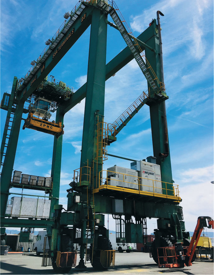 port of oaklands new hybrid cranes known as rubber tired gantry cranes