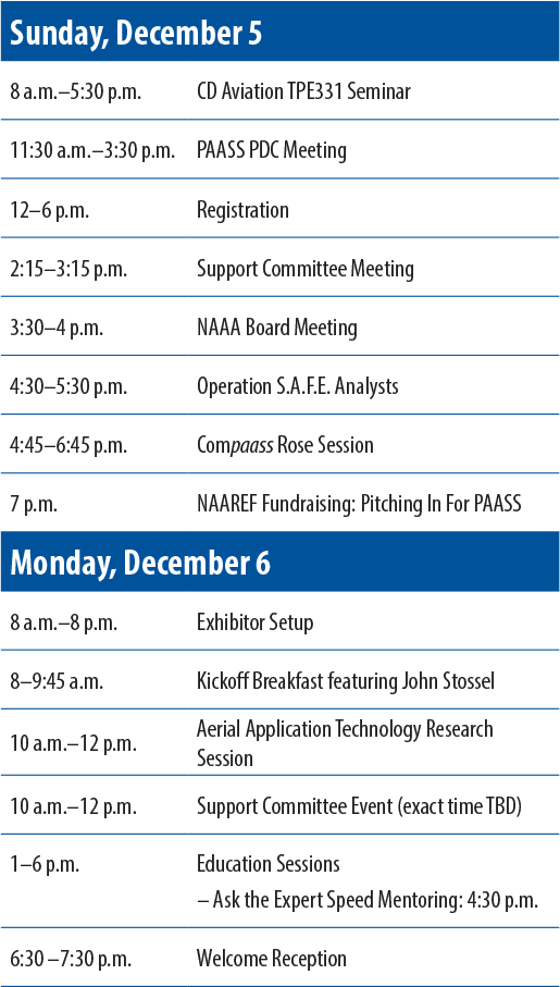 Agricultural Aviation Summer 2021 2021 Ag Aviation Expo Schedule