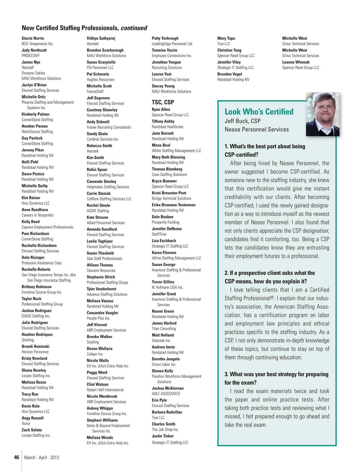 American Staffing Association March April 2013 page 45