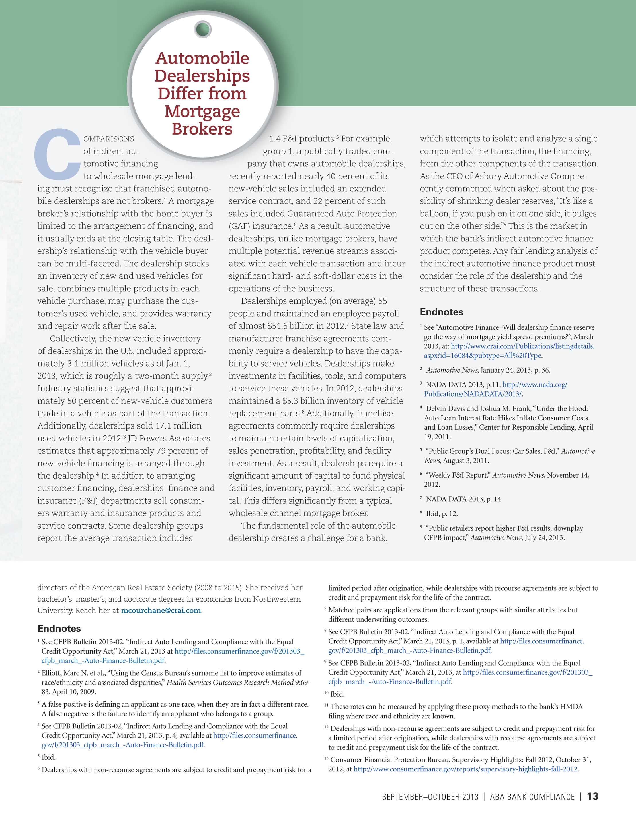 aba bank compliance september october 2013 page 13 aba bank compliance american bankers association