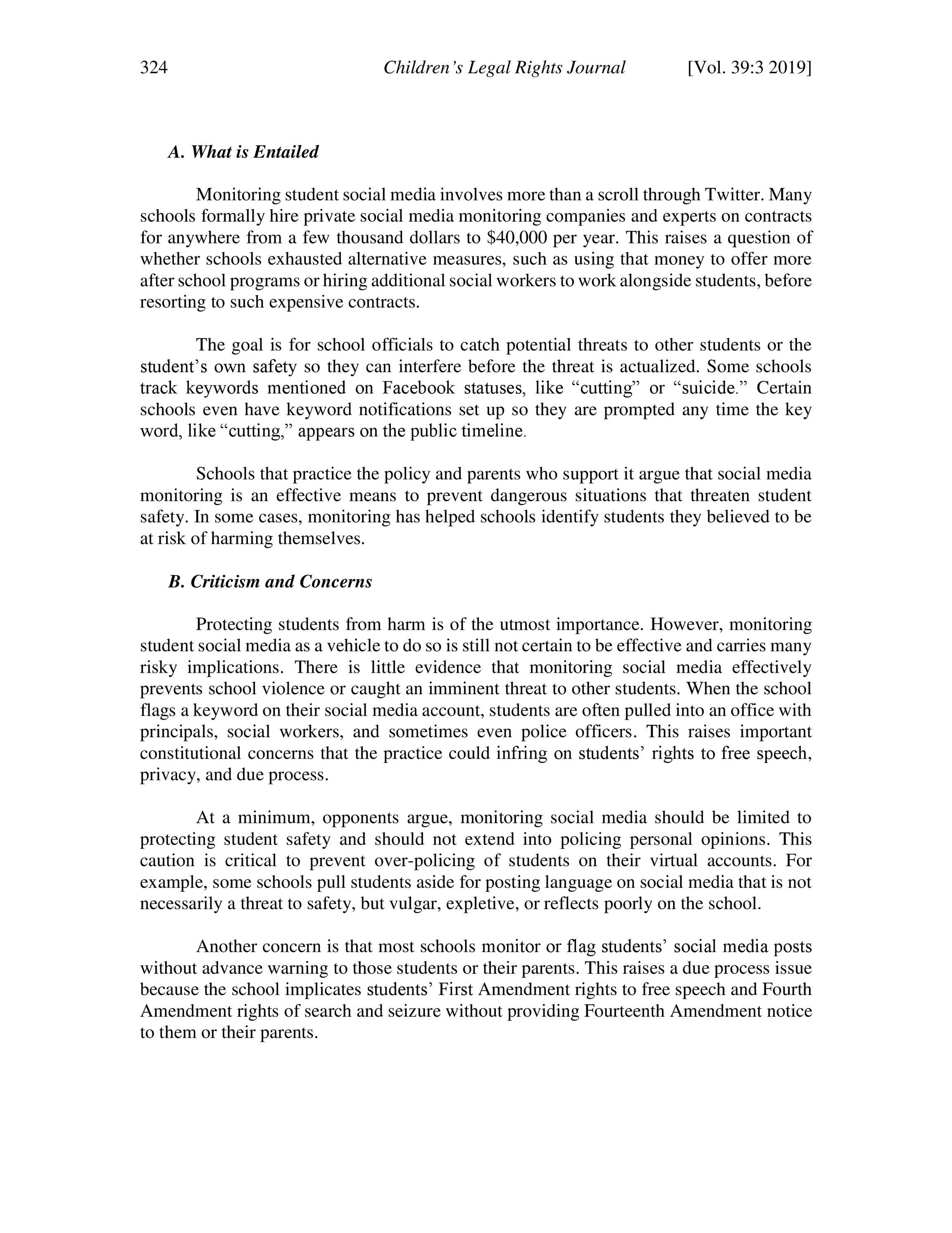 Children&rsquo;s Legal Rights Journal - Volume 39 Issue 3 - page 324