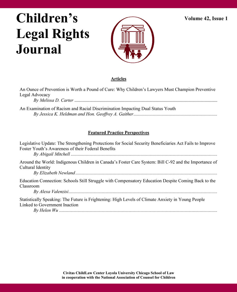 Children's Legal Rights Journal - Volume 42 Issue 1 - Children's 