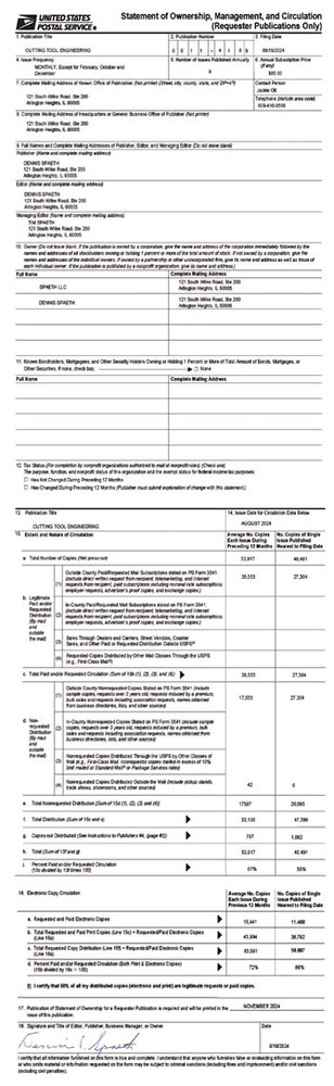 image of a united states postal service form