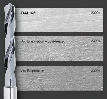 A BALIQ-coated tool enables smooth chip removal