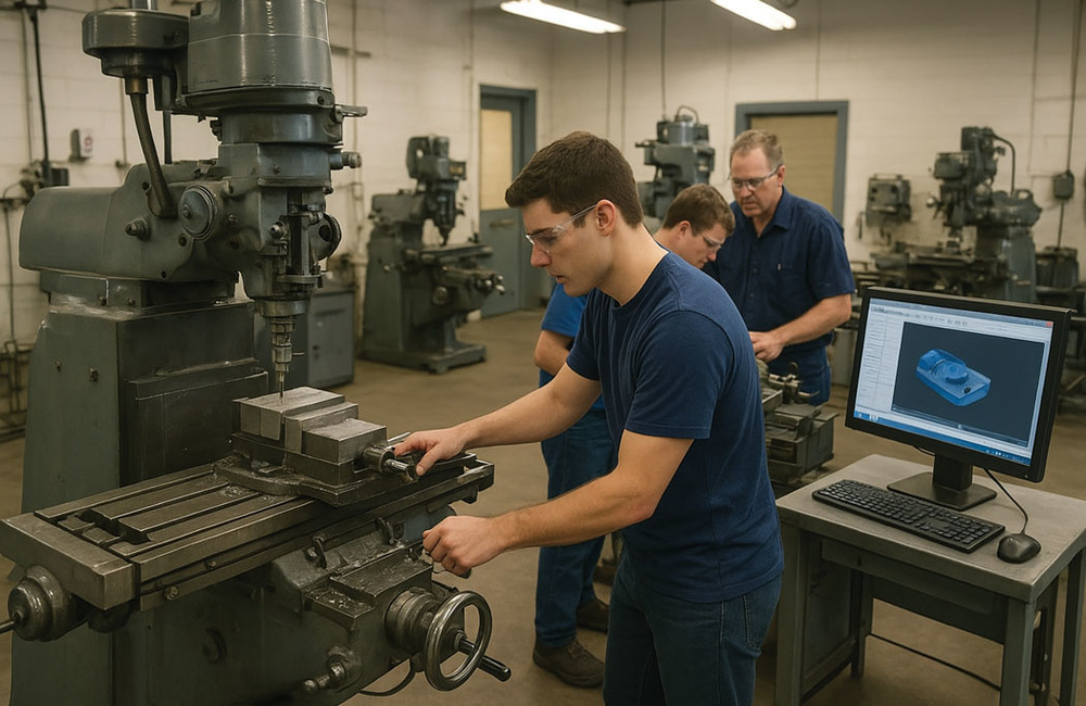 image of machine and people