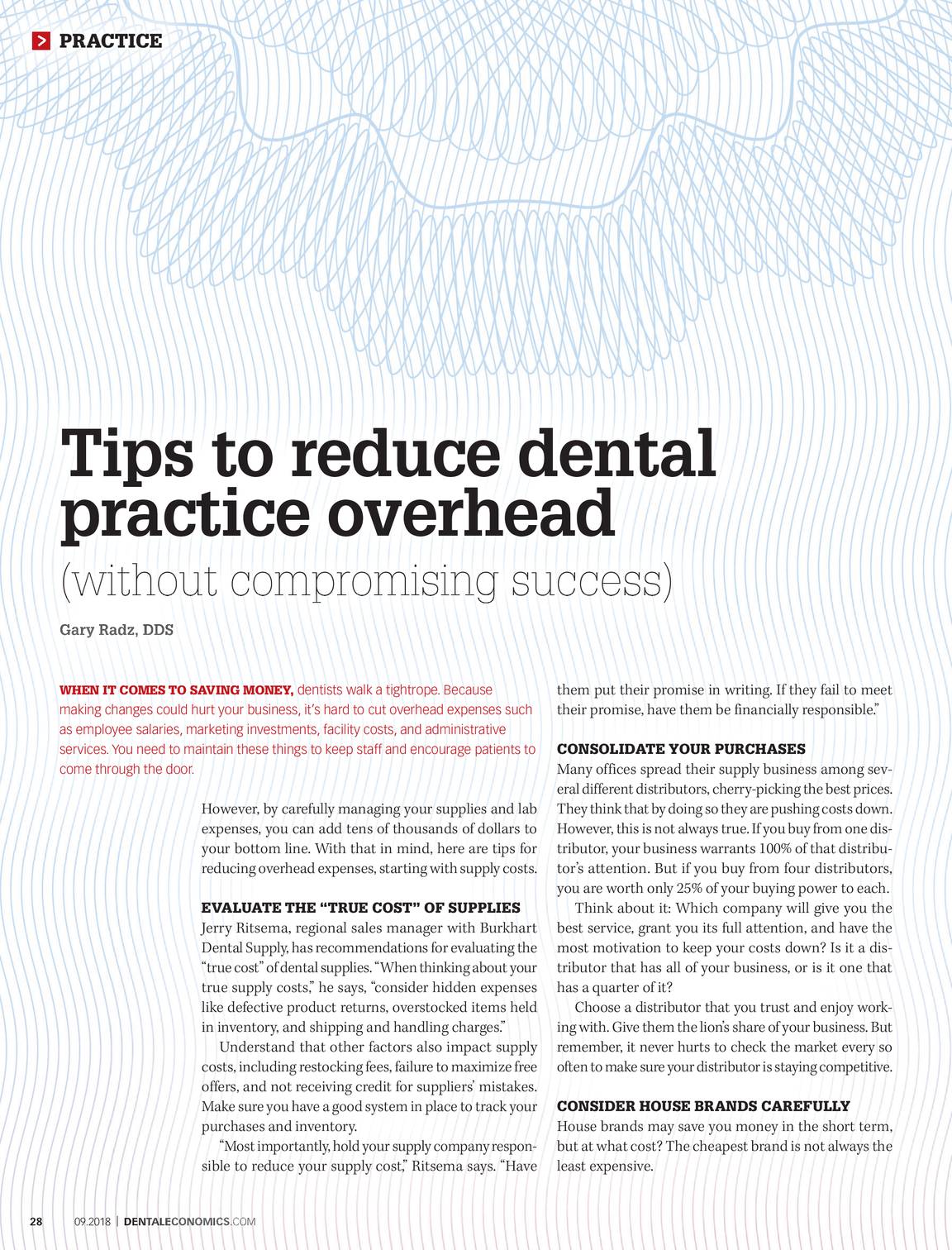 dental economics september 2018