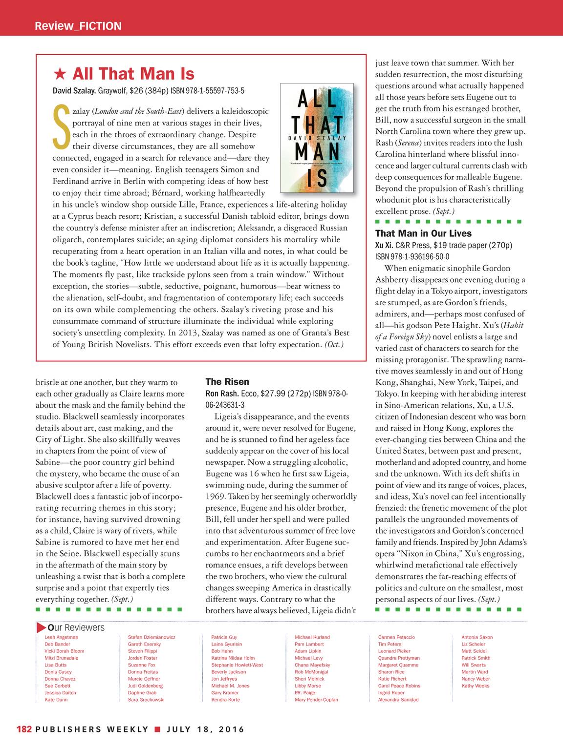 Publishers Weekly - July 18, 2016 - page 181