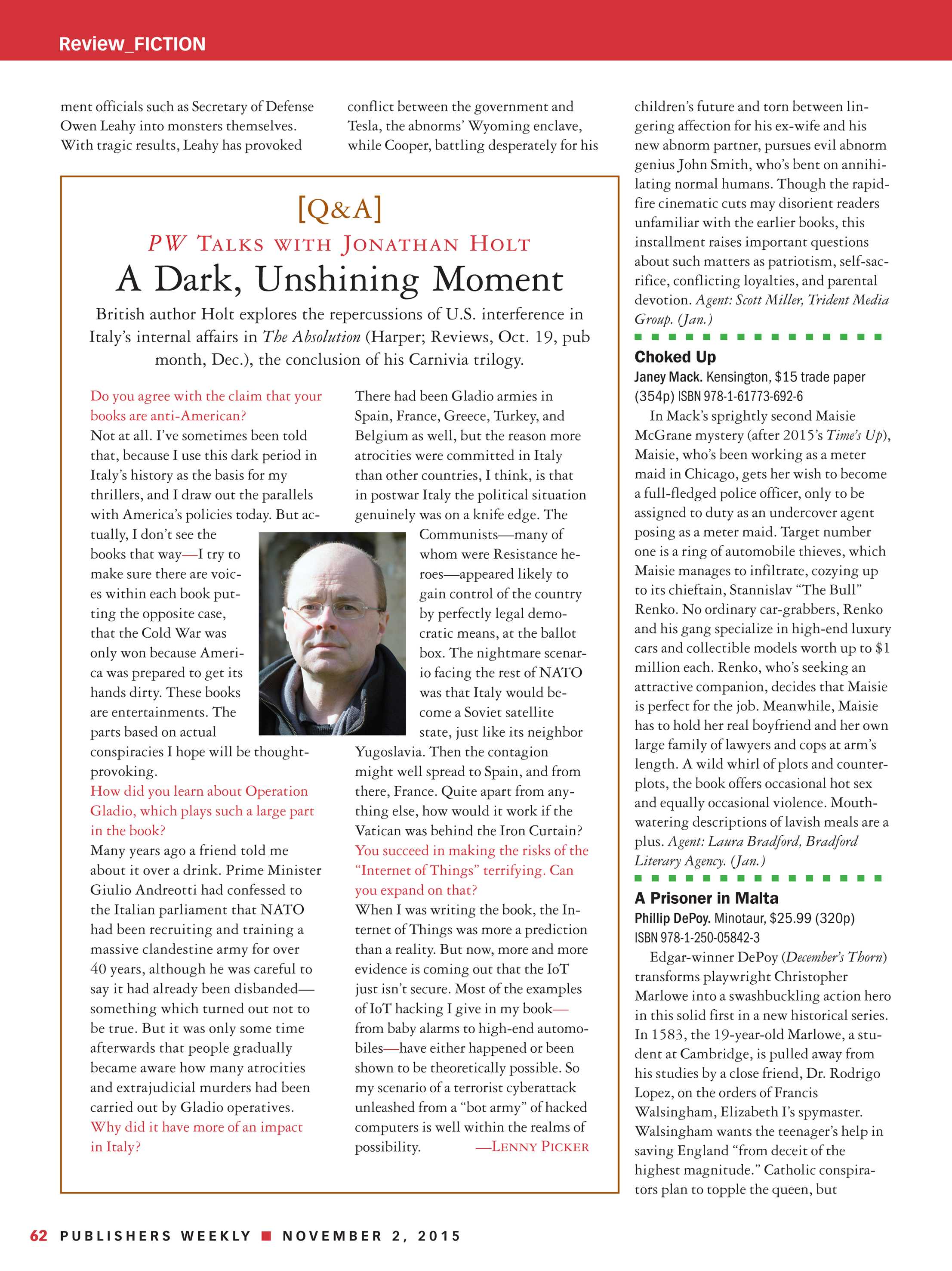 Publishers Weekly - November 2, 2015 - page 62