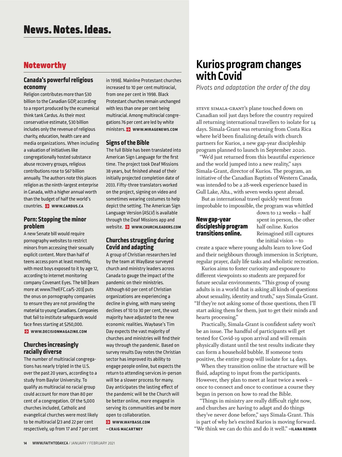 Faith Today - January/February 2021 - page 15