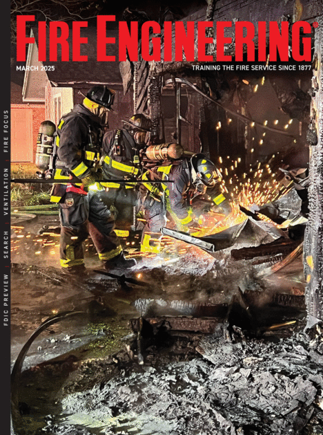 Magazine Cover for March 2025 Edition of "Fire Engineering"