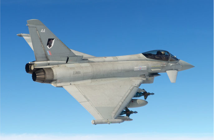 this view of a royal air force typhoon provides a clear