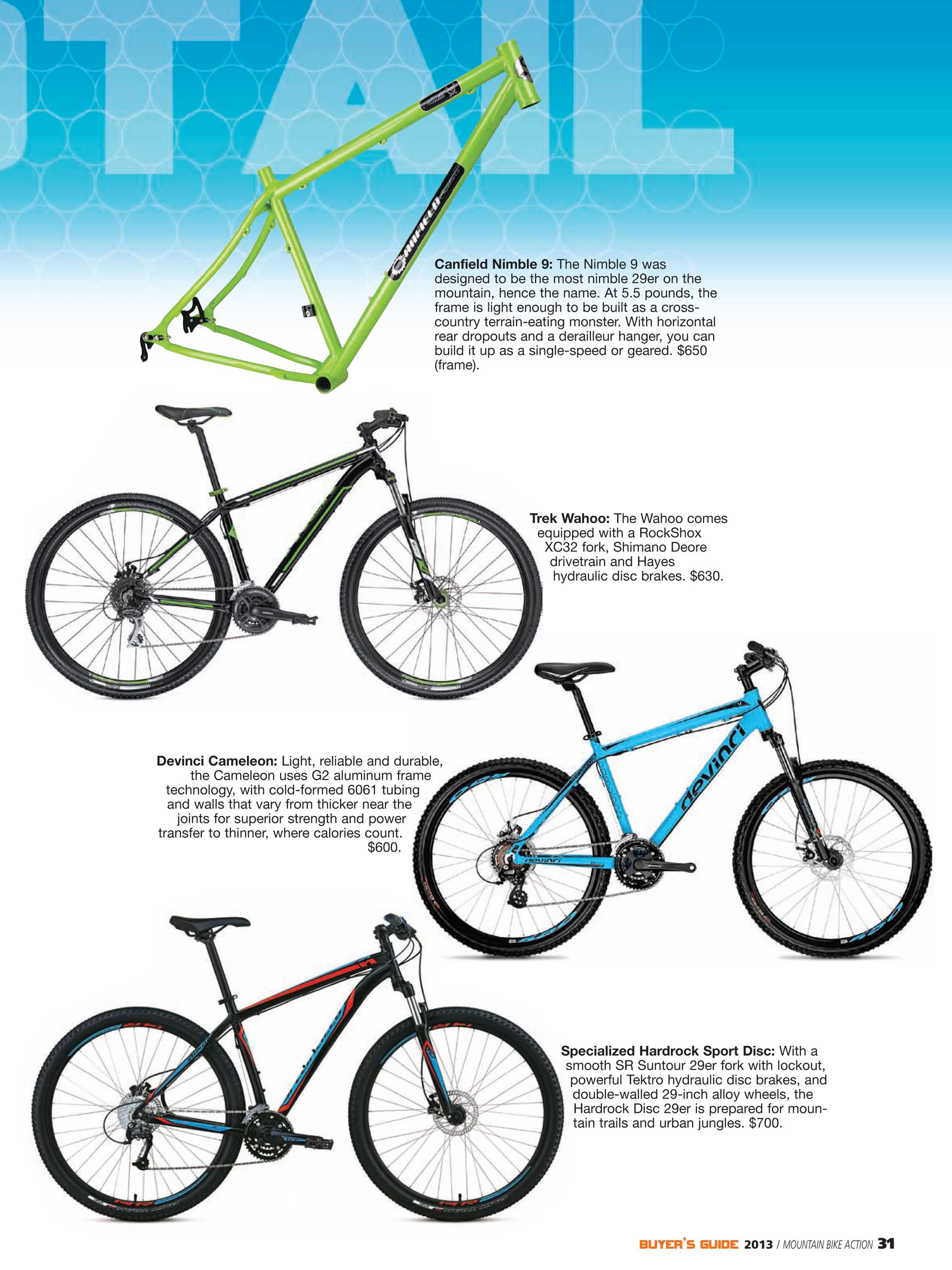 Mountain Bike Action - 2013 Mountain Bike Buyers Guide - page 31