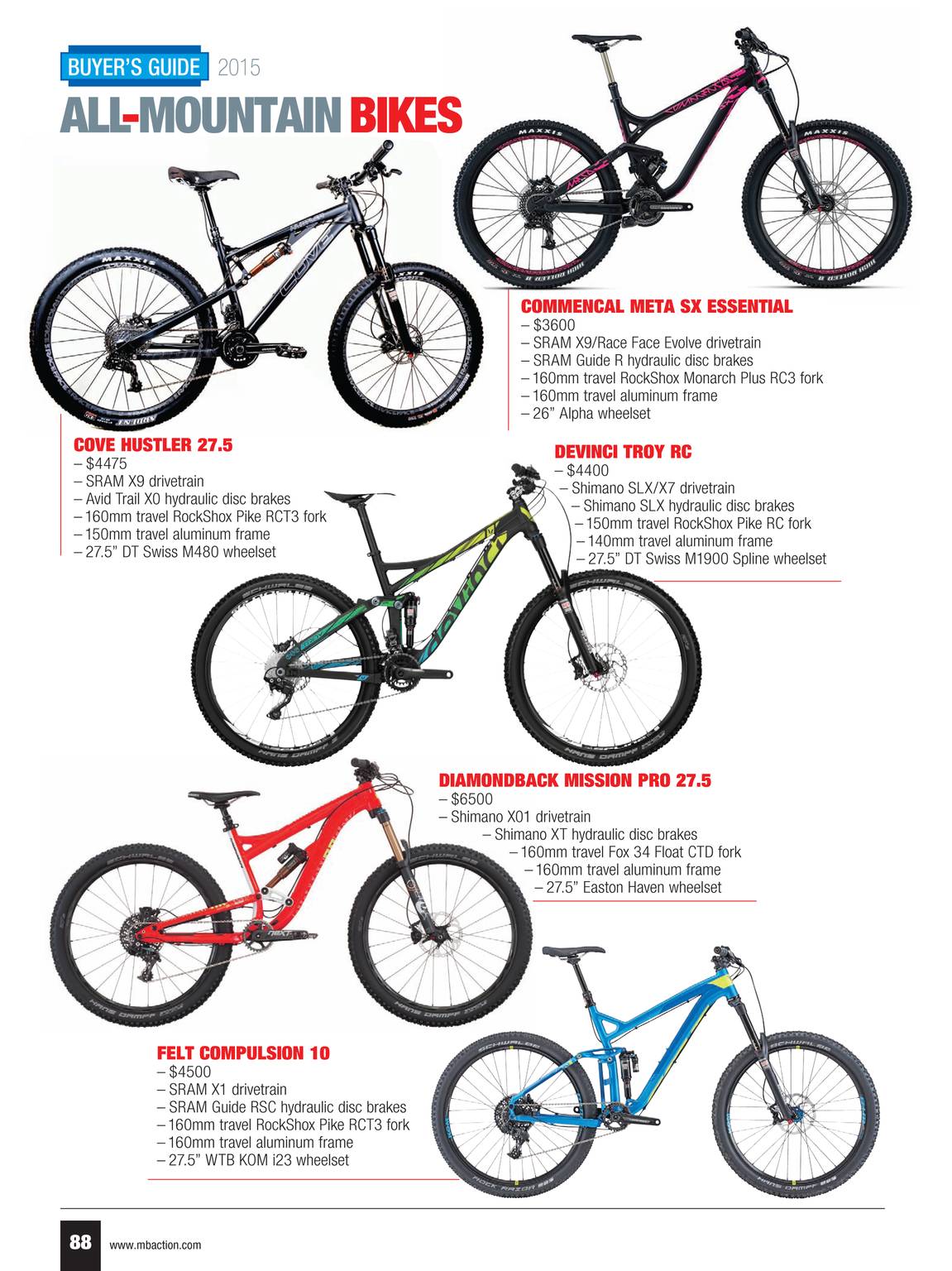 140mm 2024 travel bikes