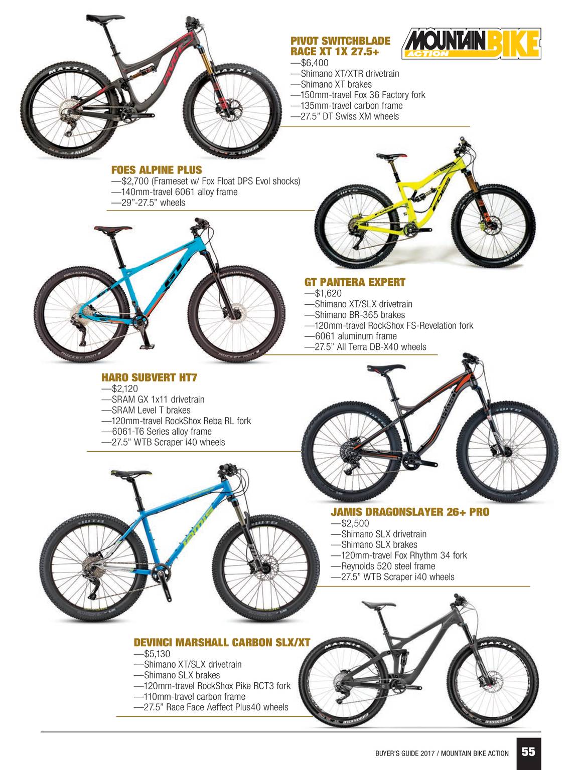 Mountain Bike Action 17 Buyers Guide Page 54