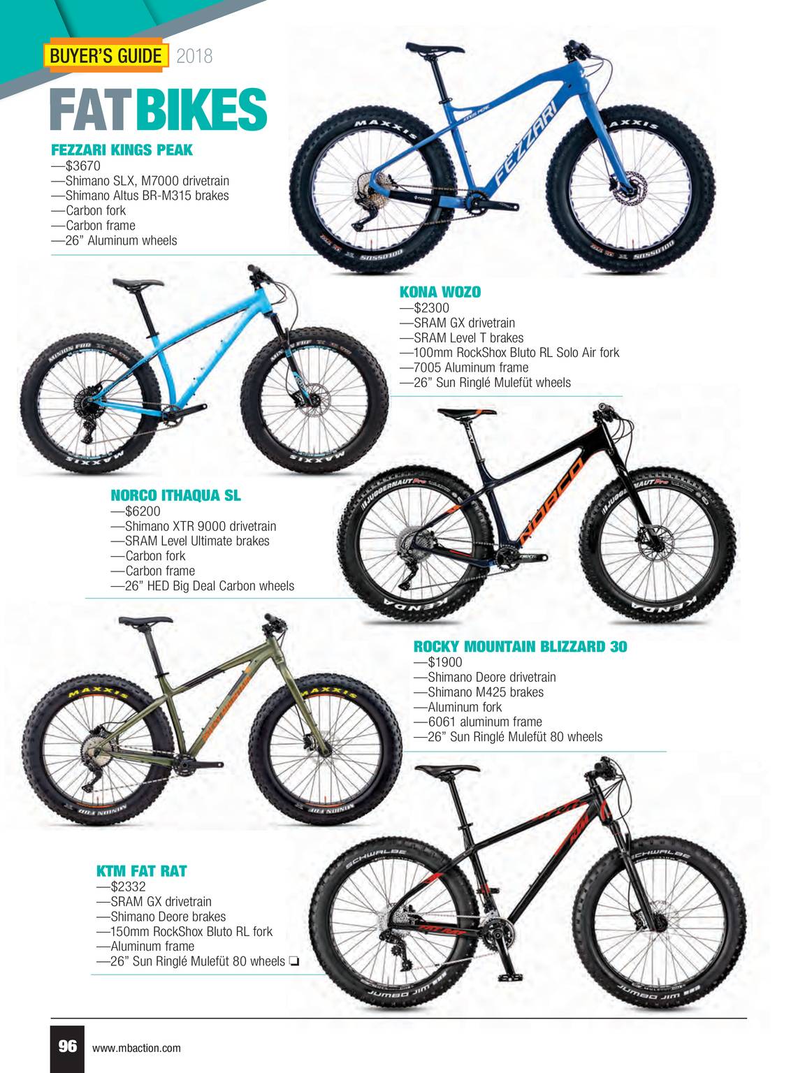 Mountain Bike Action 2018 Buyers Guide page 96