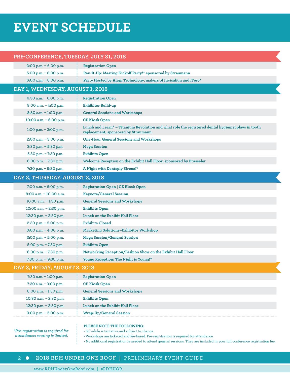 Pennwell Supplements Rdh Under One Roof 2018 Preliminary Event Guide Page 1