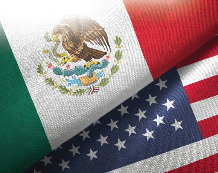 Mexican and U.S. flags