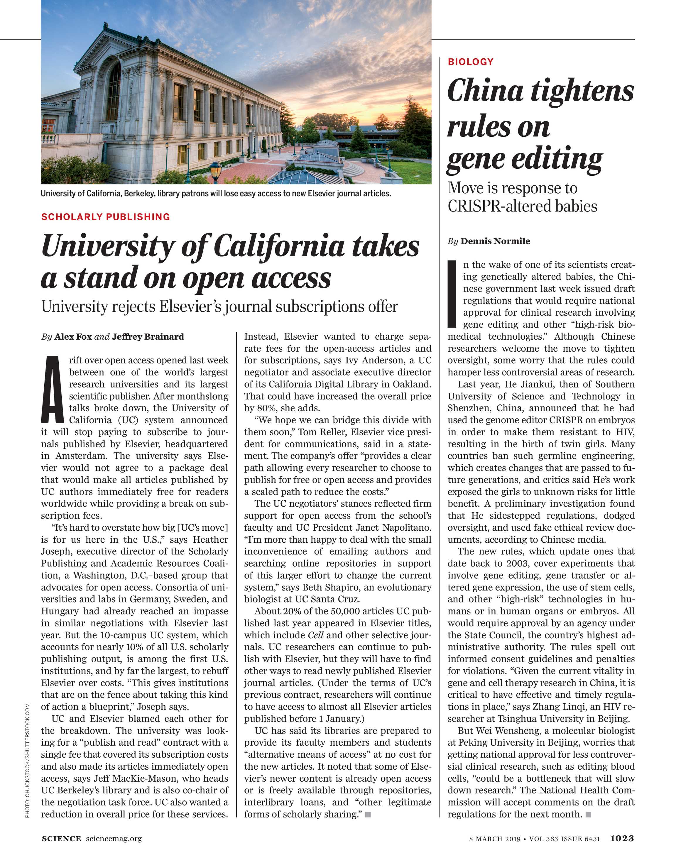 Science Magazine March 8 2019 Page 1023