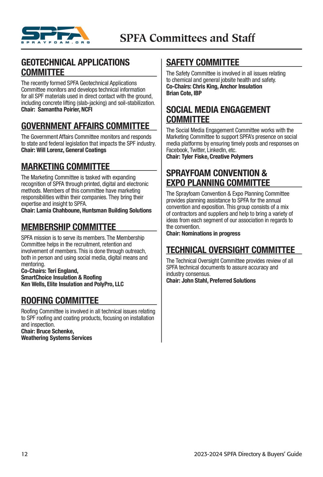 Spray Polyurethane Foam Alliance (SPFR) - 2023 - 2024 Membership 