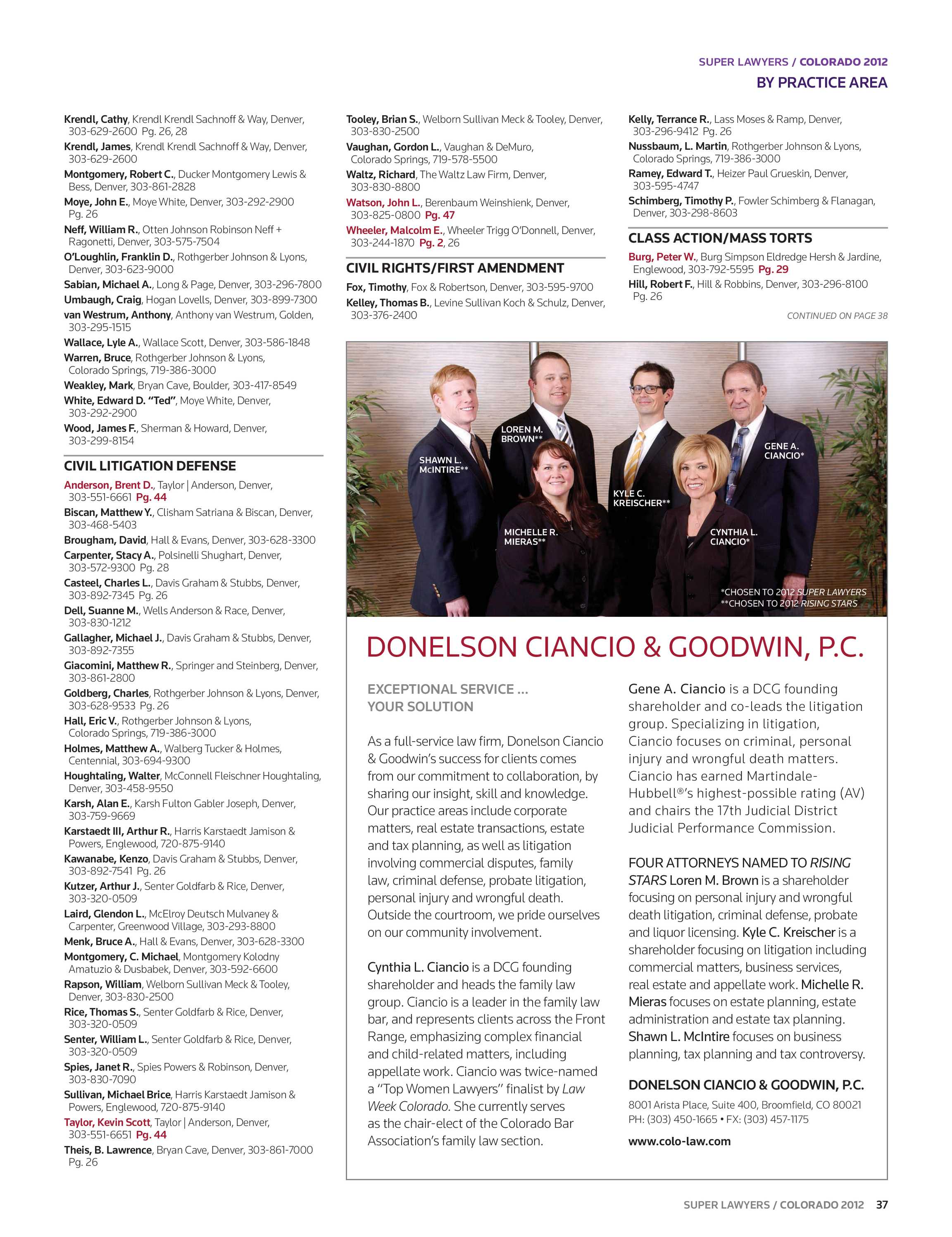 Super Lawyers Colorado 2012 Page 37