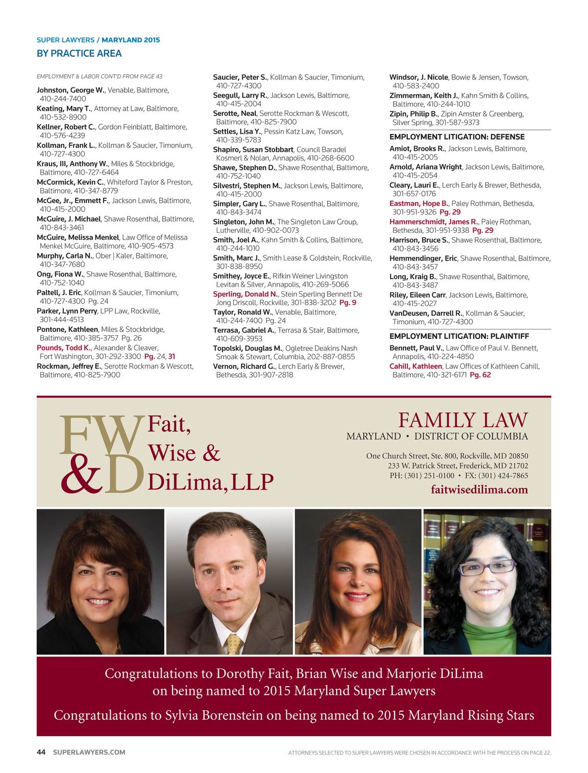 Super Lawyers Maryland 2015 Page 45 - 