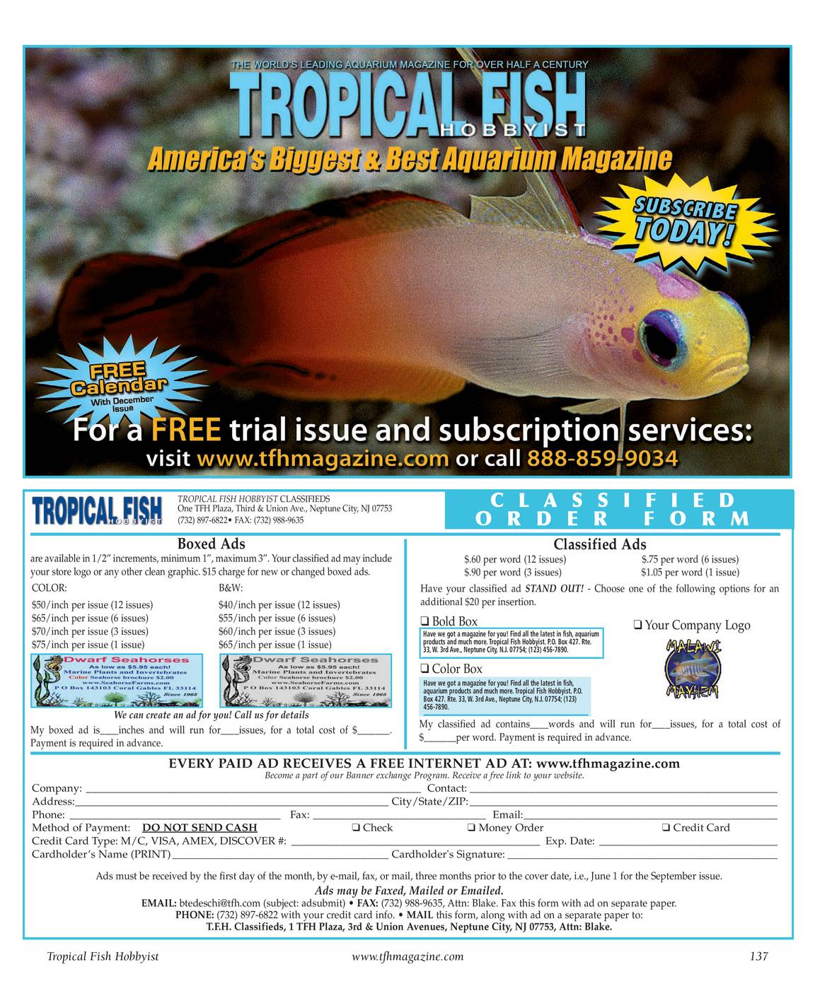 Tropical Fish Hobbyist September 2007 page 132