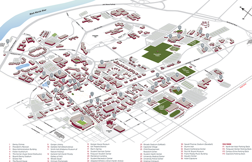 UA Commencement - Campus Visitors Guide campus map