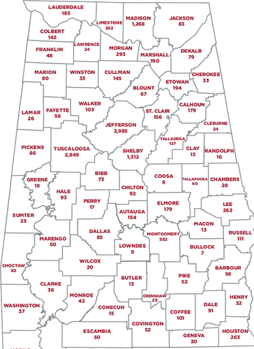 Year in Review - Impact Report 2024 Enrollment by County